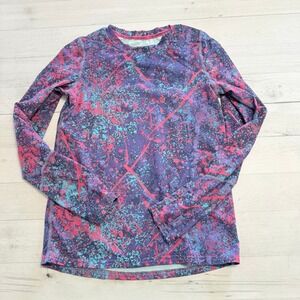 Terramar climasense 2.0 girls baselayer top youth large purple pink‎ splatter